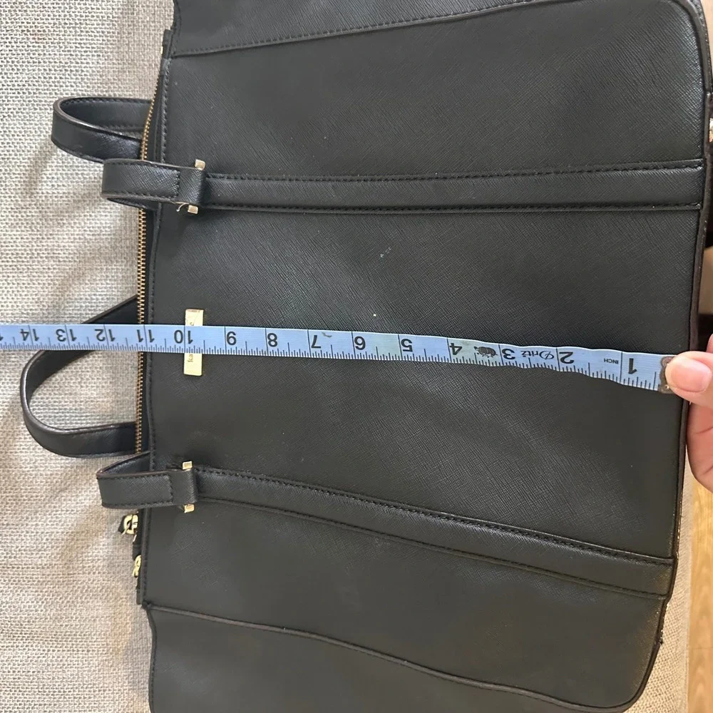 Kate Spade New York Black Saffiano Leather‎ Triple Compartment Tote Bag Large